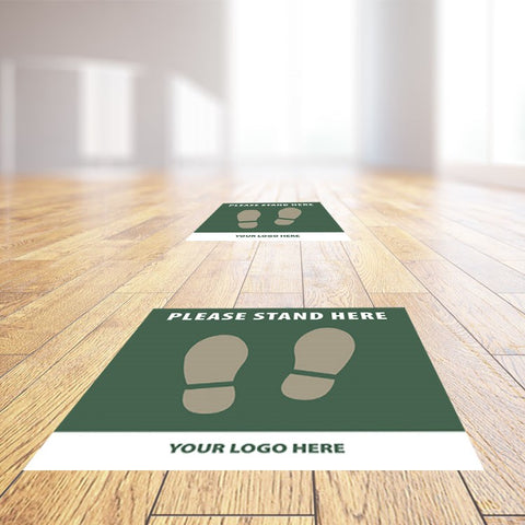 Square Small Stand Here Floor Decals (USA MADE | 3 Days)