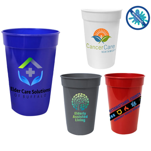 17 oz. Antimicrobial Stadium Cup | Full Color Customization | Made in USA | 1-2 Weeks | Minimum is 1 Box of 250