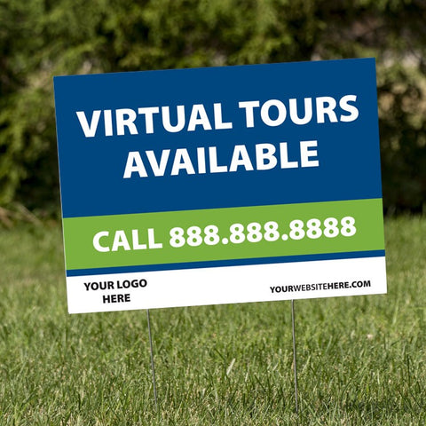 Virtual Tours Available Yard Signs (USA MADE | 8 Days)