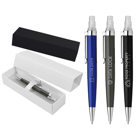 Urban Pro Metal Pen w/ Hand Sanitizer Spray in Gift Box | 1 Color Customization | Made in USA | 1 Week | Minimum is 1 Box of 50.