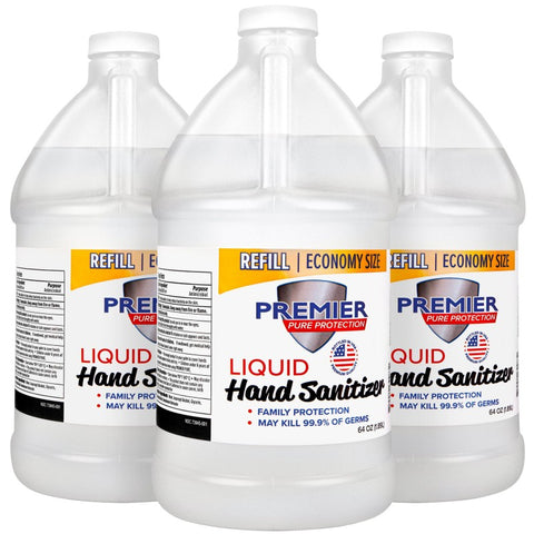 67.6 oz Premier Pure Hand Sanitizer Liquid Refill | No Customization | Made in USA | 20 Days | Minimum is 1 Box of 16